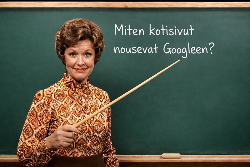 Googlen hakutulokset näyttämässä hakukoneoptimoituja kotisivuja kärkisijoilla