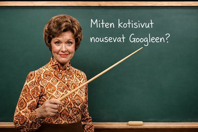 Googlen hakutulokset näyttämässä hakukoneoptimoituja kotisivuja kärkisijoilla
